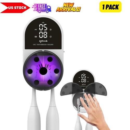 Wall mounted toothbrush - mounted, uv-c
