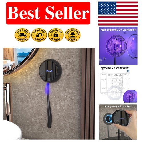 Sleek black toothbrush - black, uv